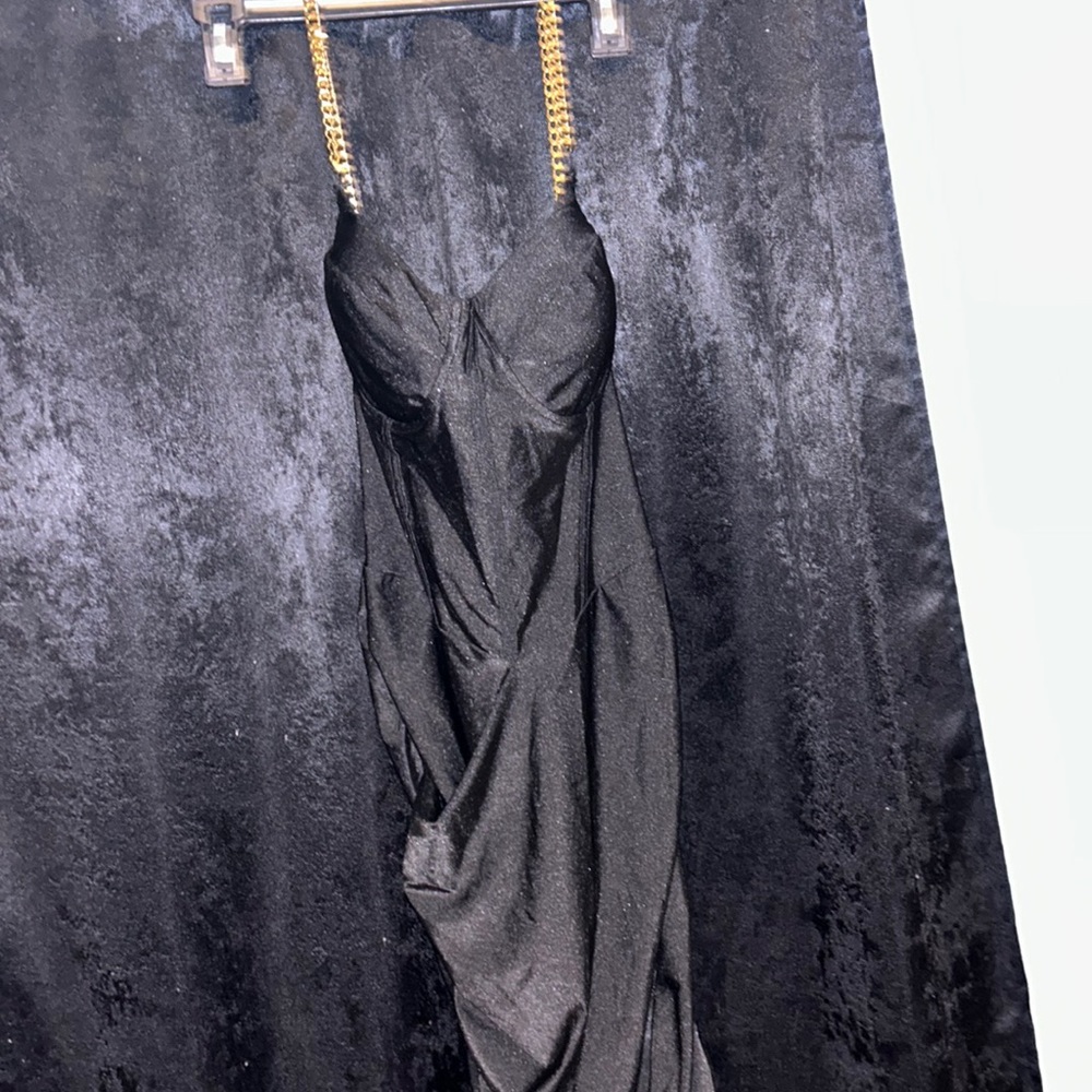 Black dress with chain straps